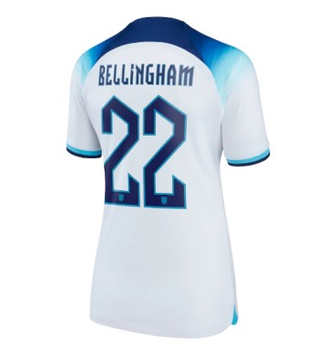 England Jude Bellingham #22 Replica Home Stadium Shirt for Women World Cup 2022 Short Sleeve